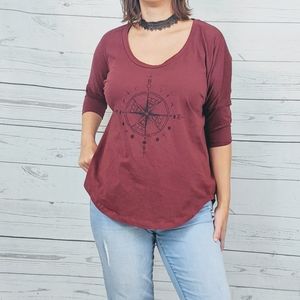 KROCHET KIDS Compass Graphic Boho T-shirt